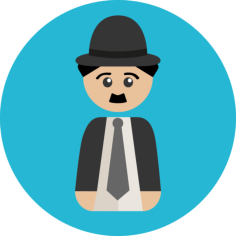 Charles Chaplin Simple Line Art Svg, Free Vectors File